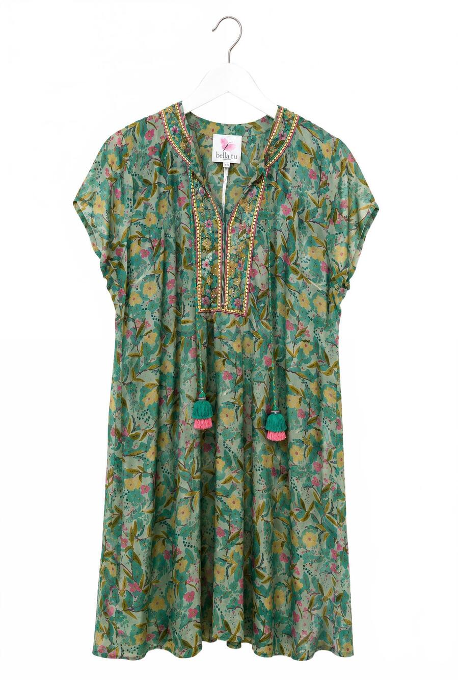 NEW BELLA TU women's kate cap sleeve dress in teal